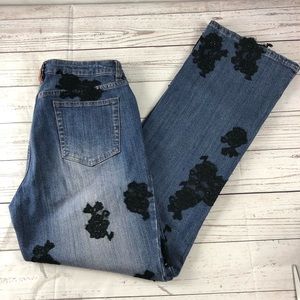 Mu Jeans Authentic Dungarees Lace Patch Jeans 8